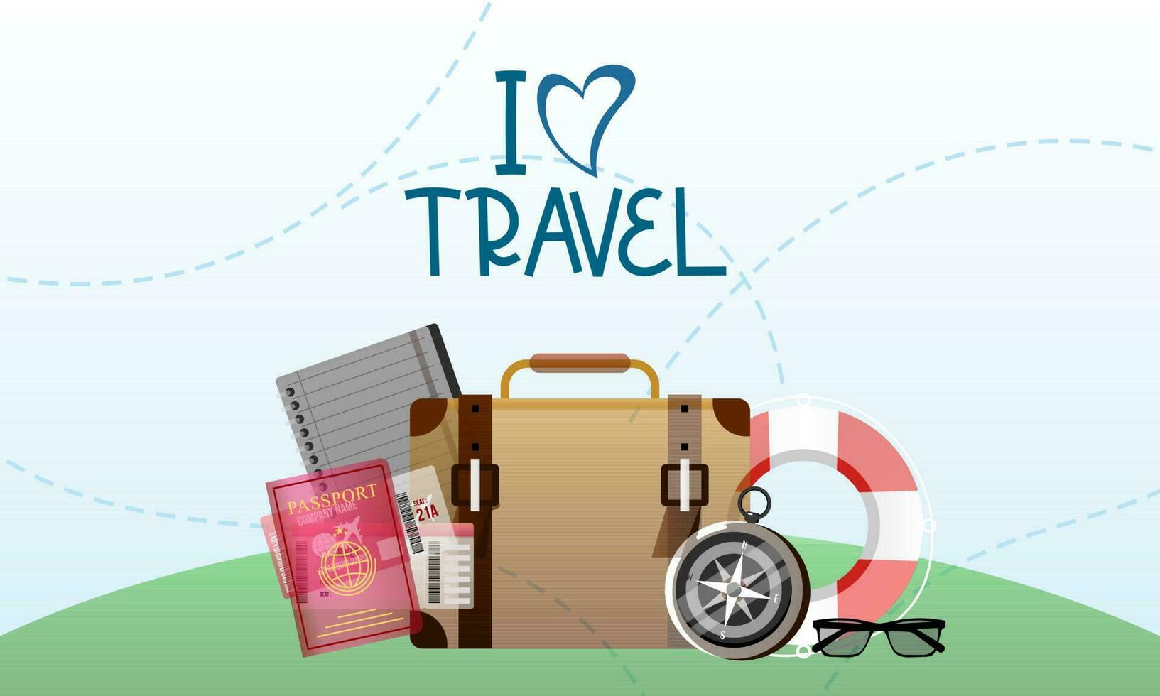 Travel tourism concept with Text Let's Go Travel Message background vector