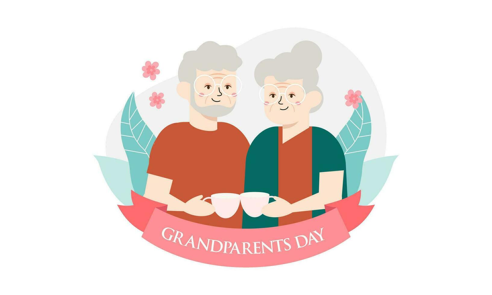 Happy grandparents day, elderly background illustration vector