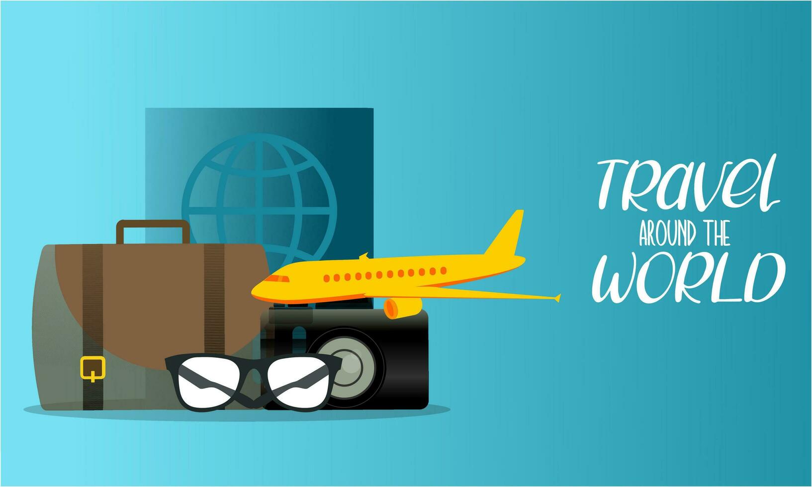 Travel tourism concept with Text Let's Go Travel Message background vector
