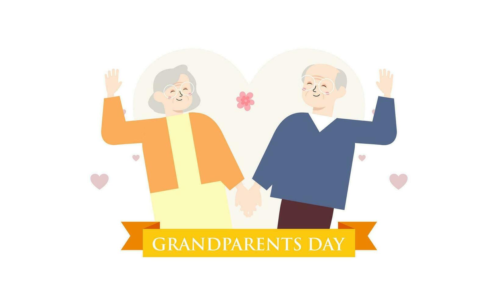 Happy grandparents day, elderly background illustration vector