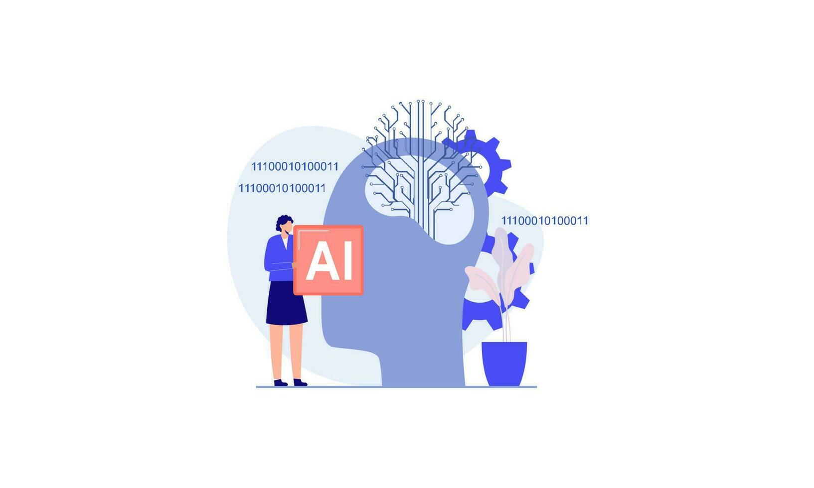 Ilustración de vector de concepto de inteligencia artificial