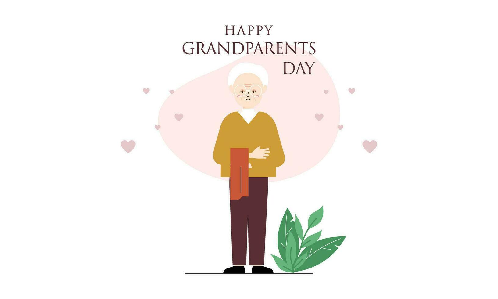 Happy grandparents day, elderly background illustration vector