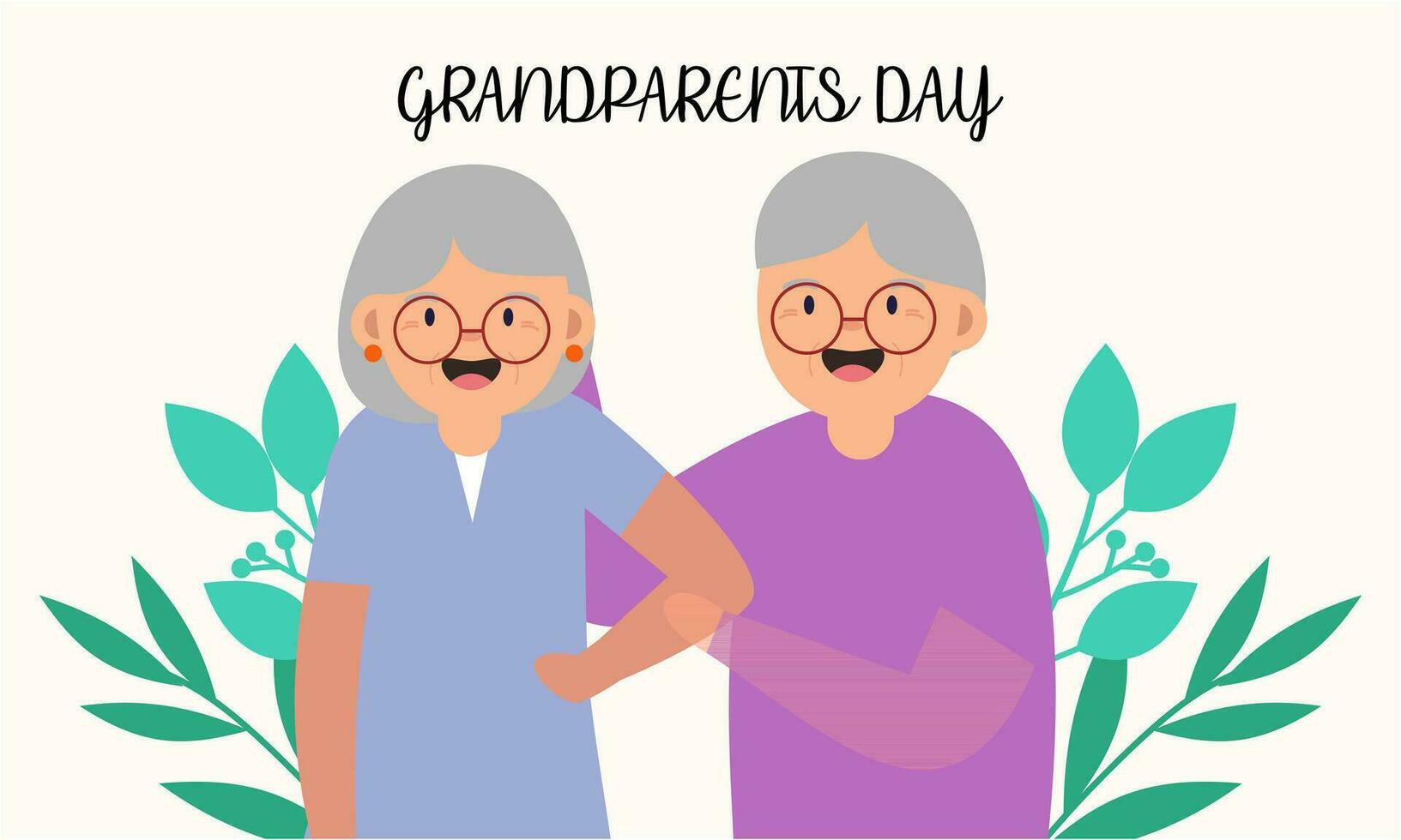 Happy grandparents day, elderly background illustration vector