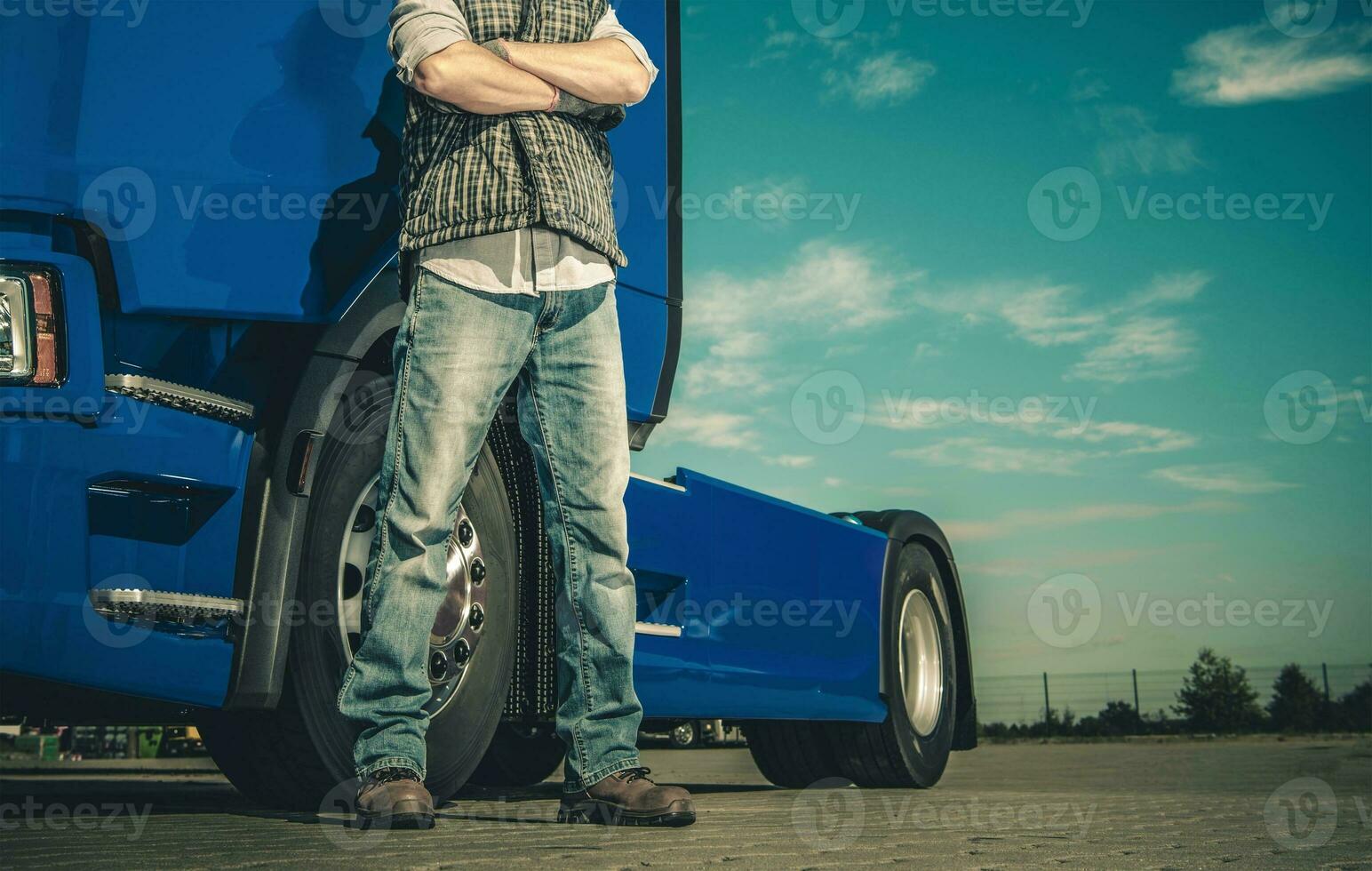 Proud Caucasian Trucker photo