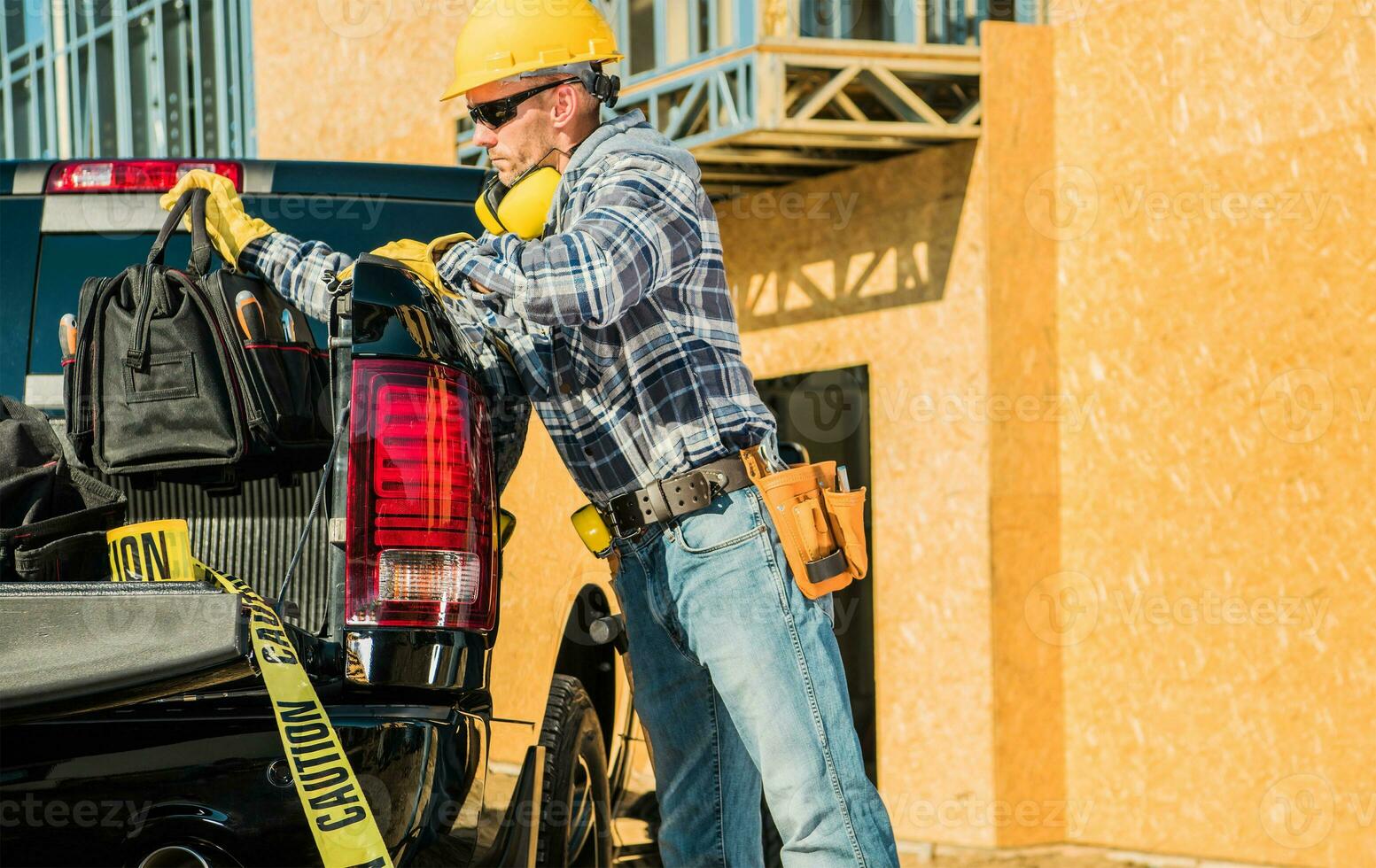 Contractor Arriving at the Construction Site photo