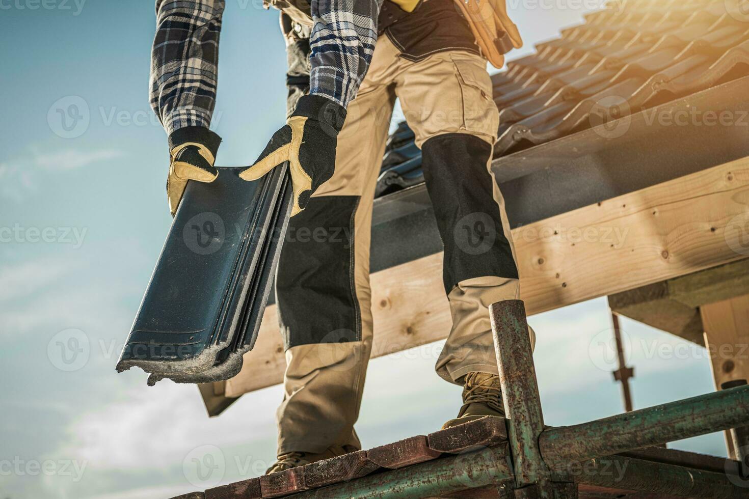 Roofer with Ceramic Tiles photo