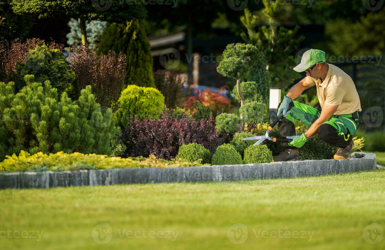 Landscape Garden Maintenance Professional at Work photo