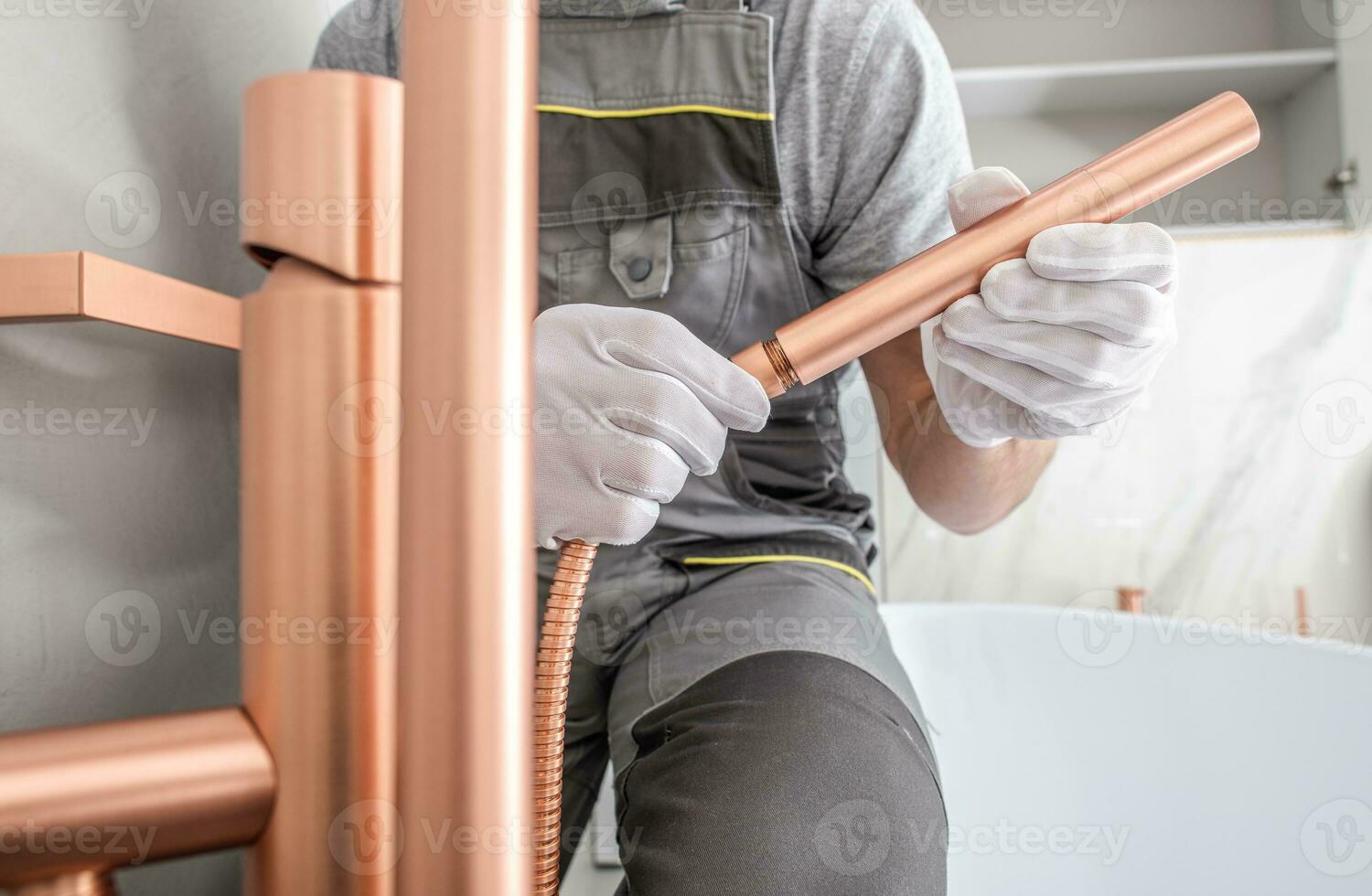 Installing Bathtub Trim Kit 24629969 Stock Photo at Vecteezy