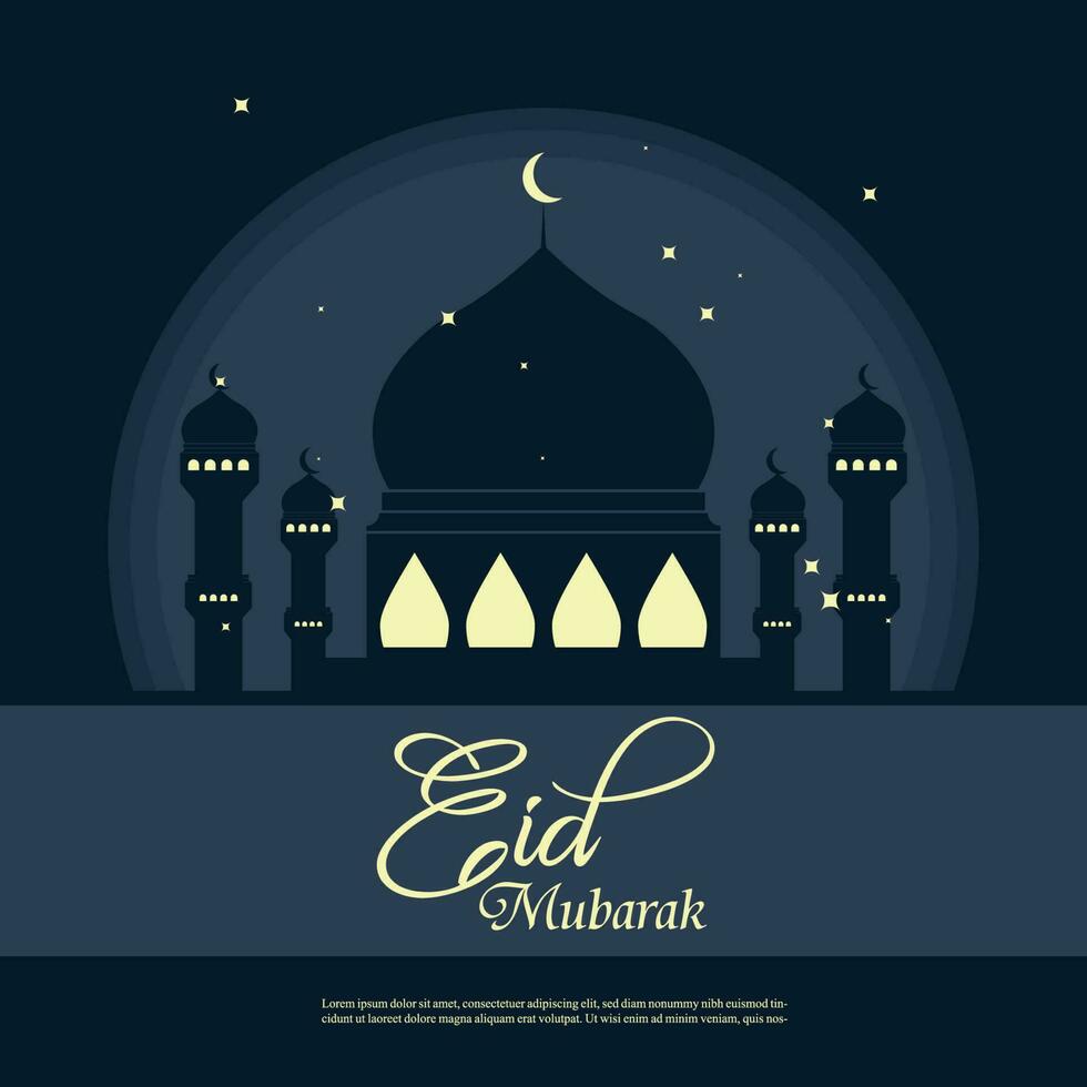 eid Mubarak saludo enviar vector