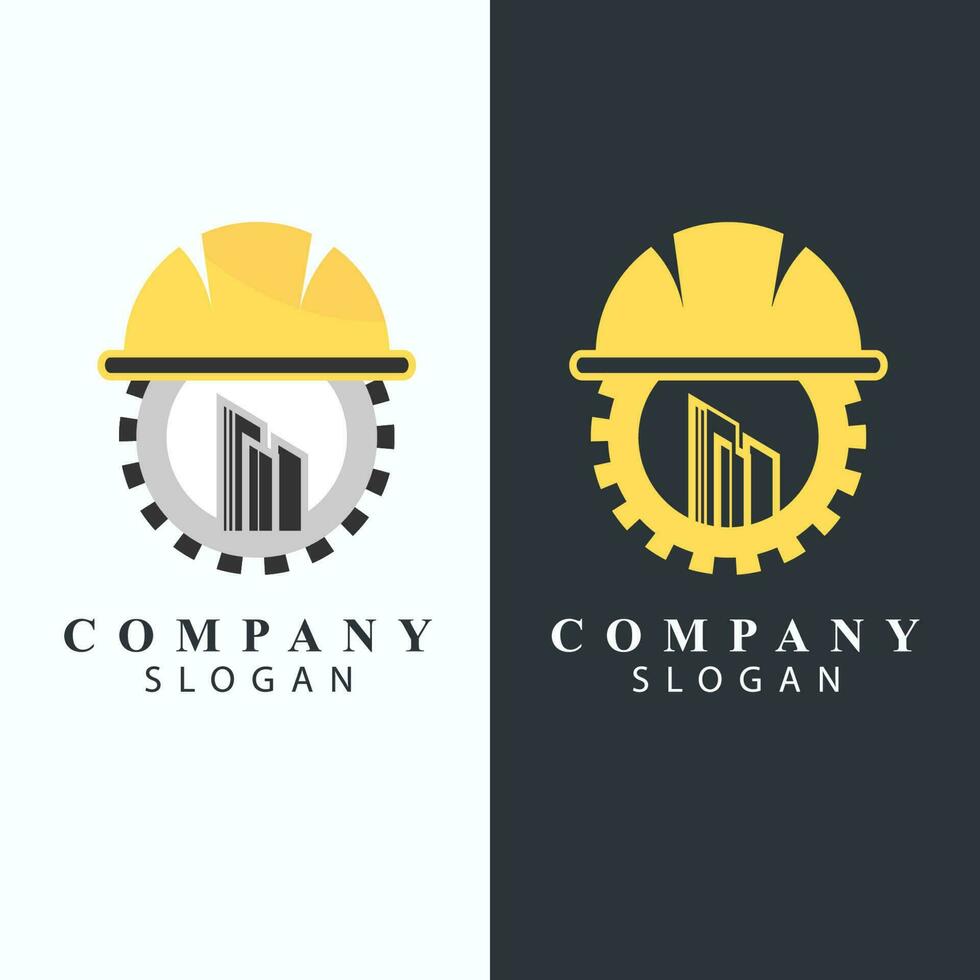 construcción empresa logo modelo vector