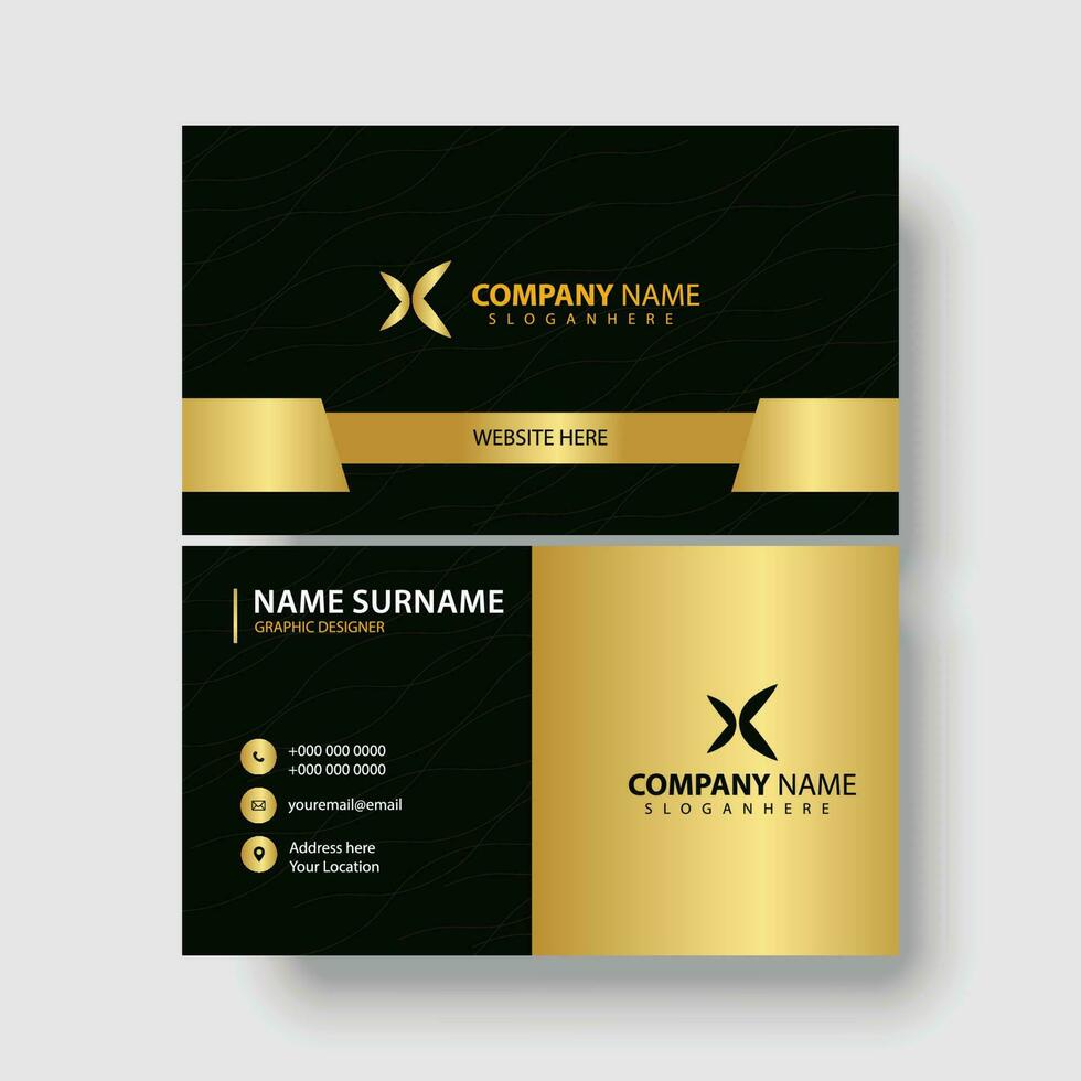 black and gold luxury vip business card design template vector