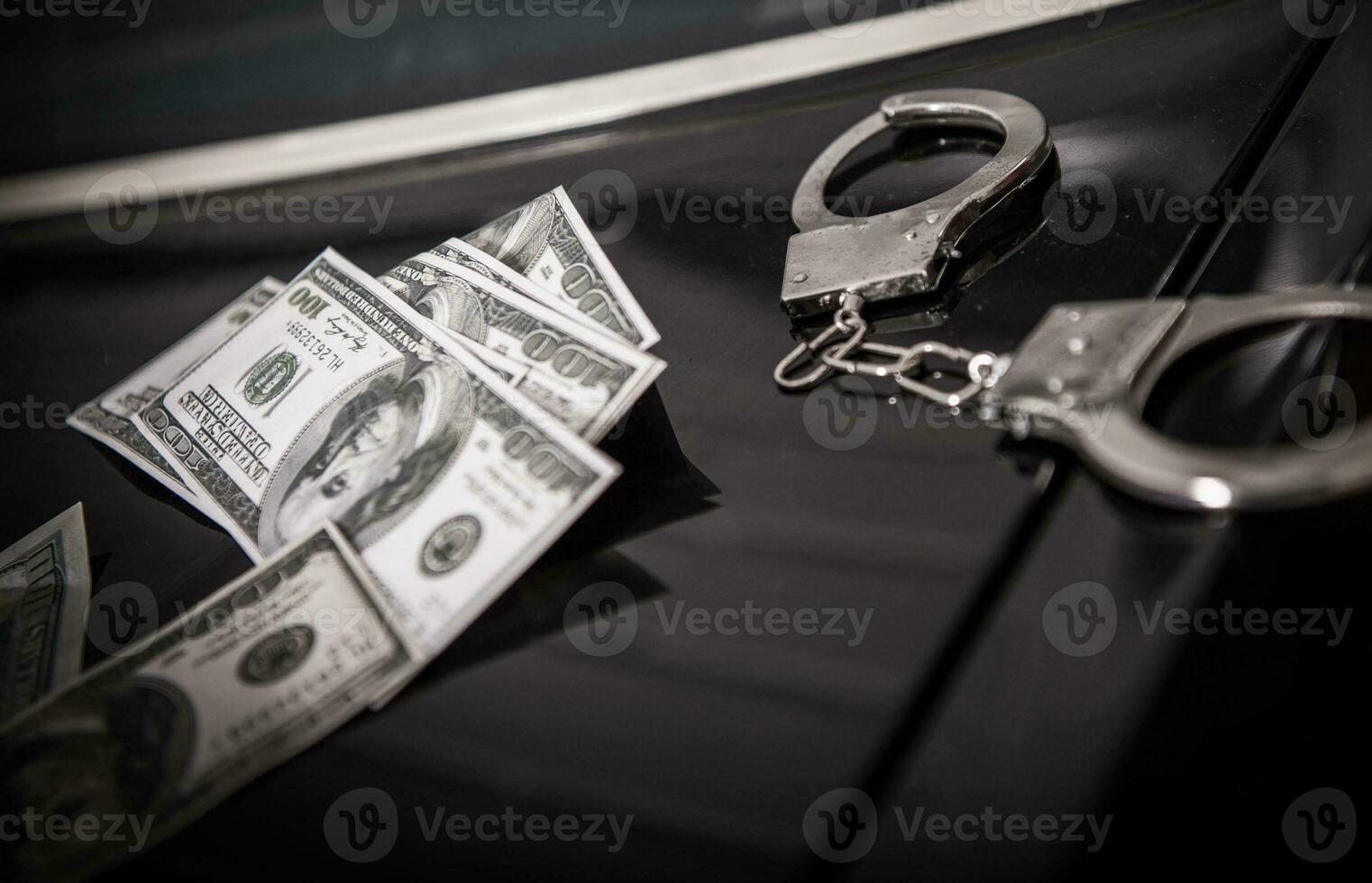 Illegal Money Crime Concept photo