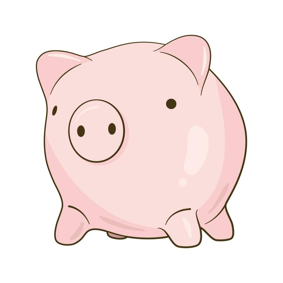 Pink piggy bank. Vector illustration