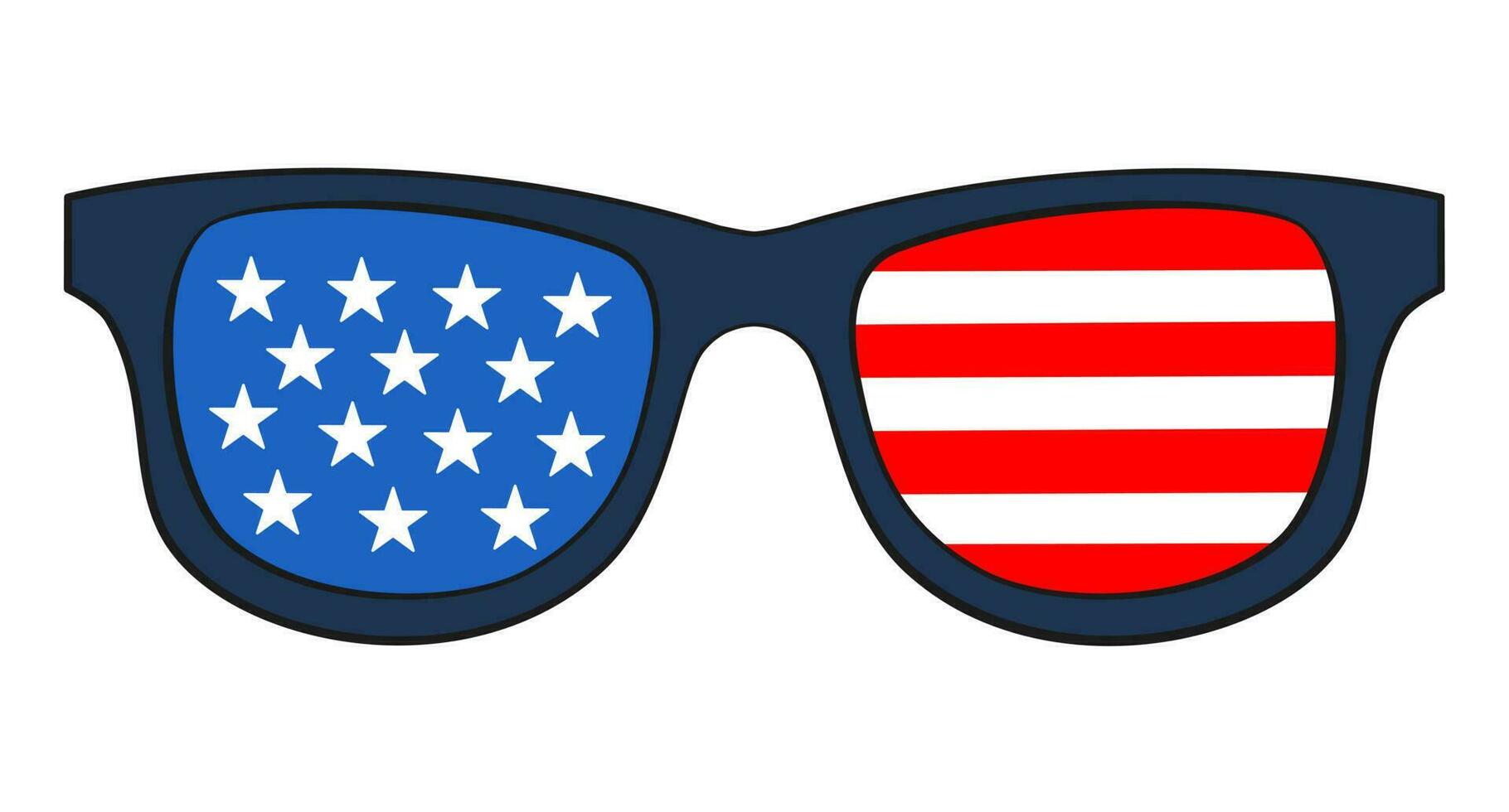4to de julio. lentes en el Estados Unidos bandera colores vector