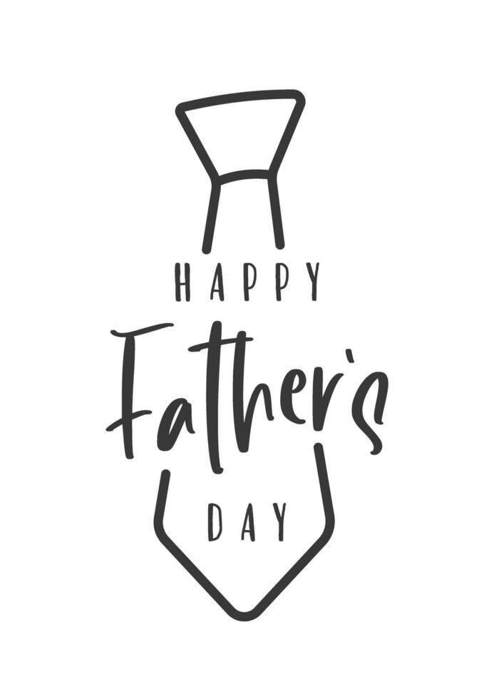 Happy Father's Day Lettering And Tie vector