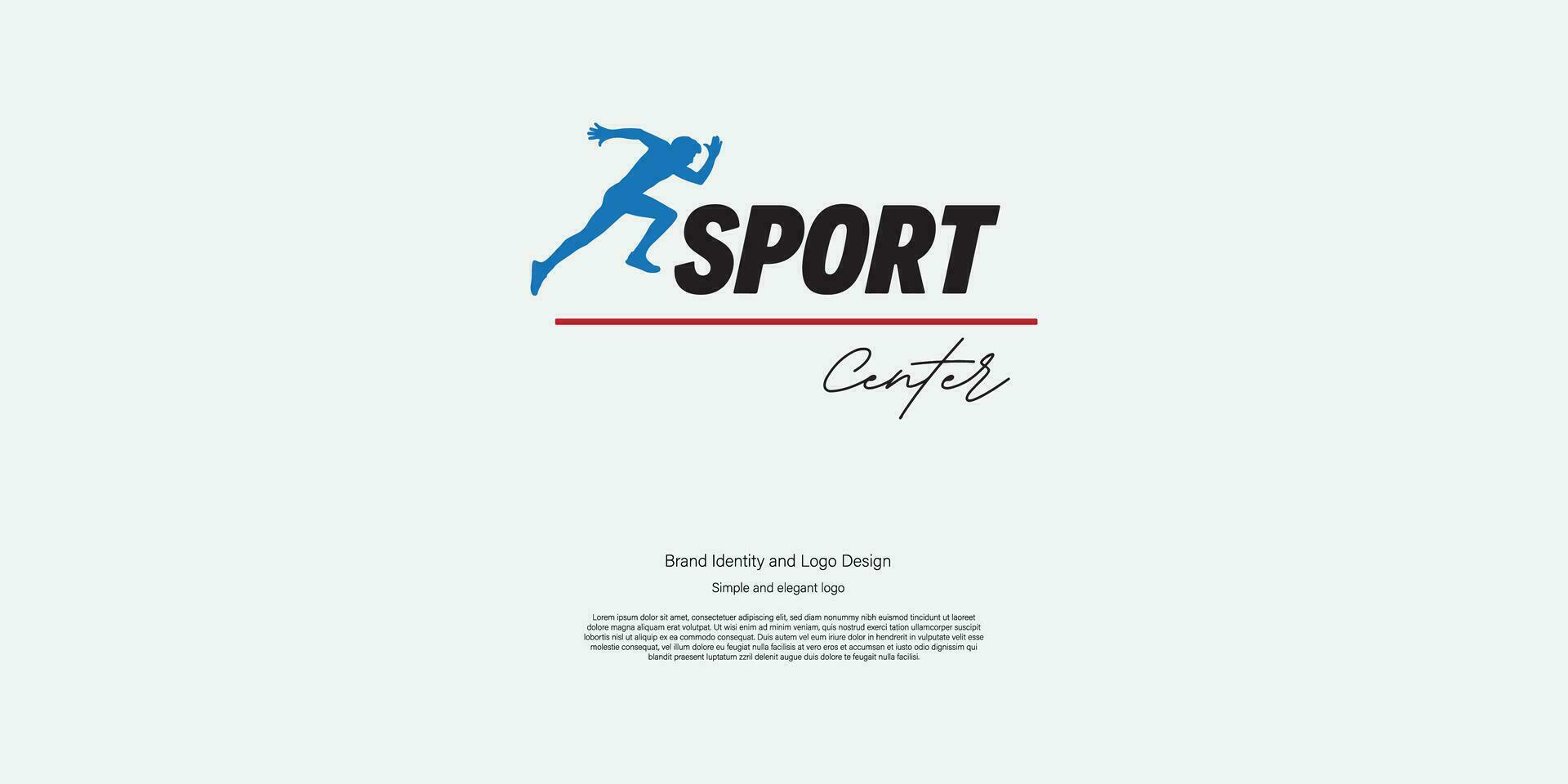 deporte centrar logo diseño para gimnasio marca vector