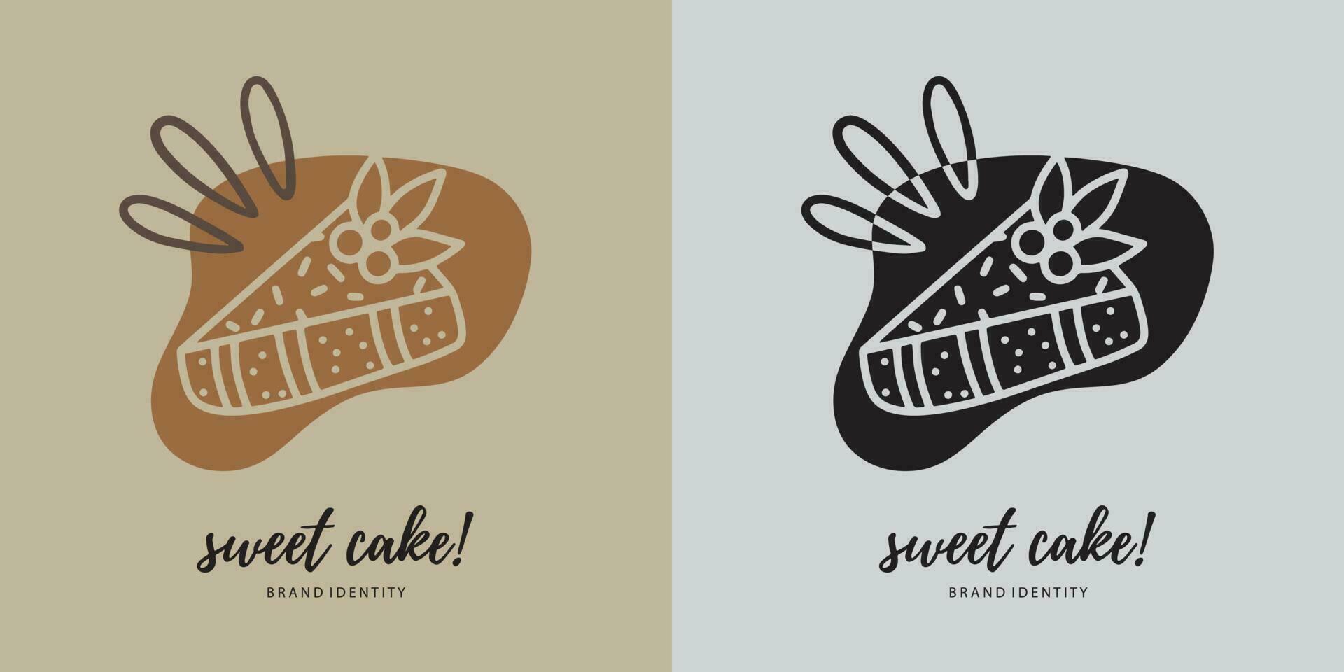 cake and bread logo design for company and food industry vector