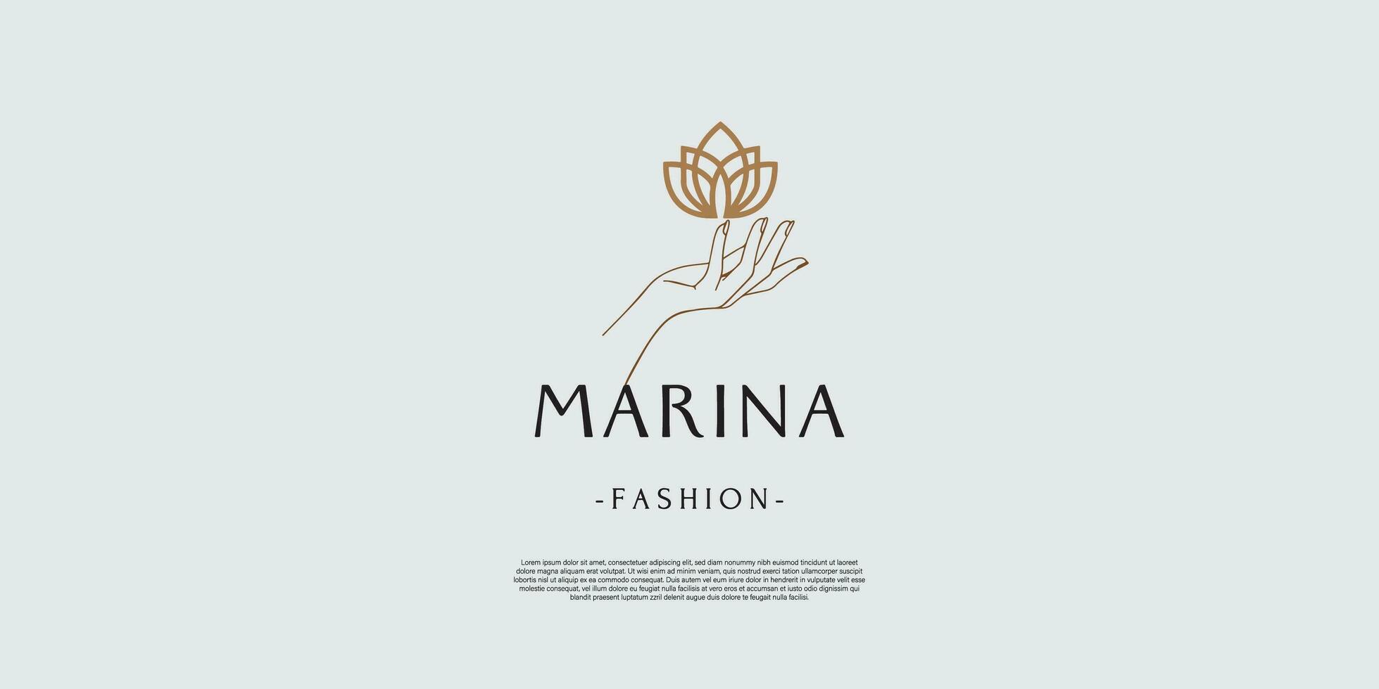 Fashion logo and brand for cosmetic company and beauty care vector