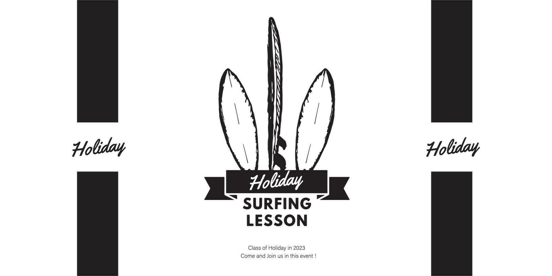 surfing logo design for holiday moment and beach event vector