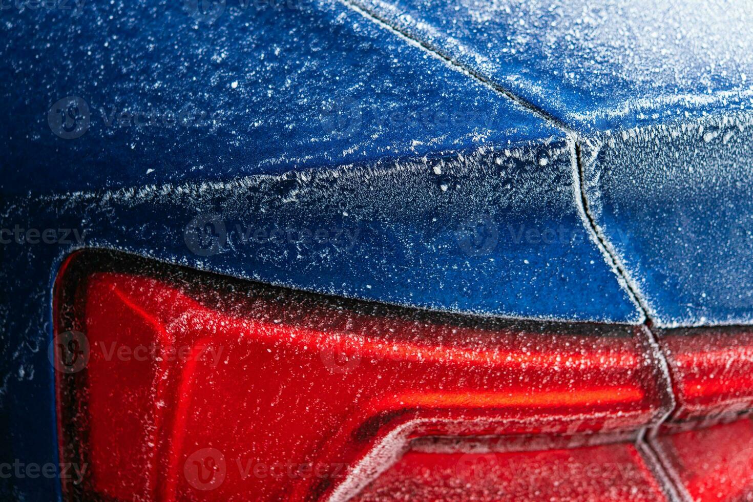 Winter Season Frozen Car Body photo