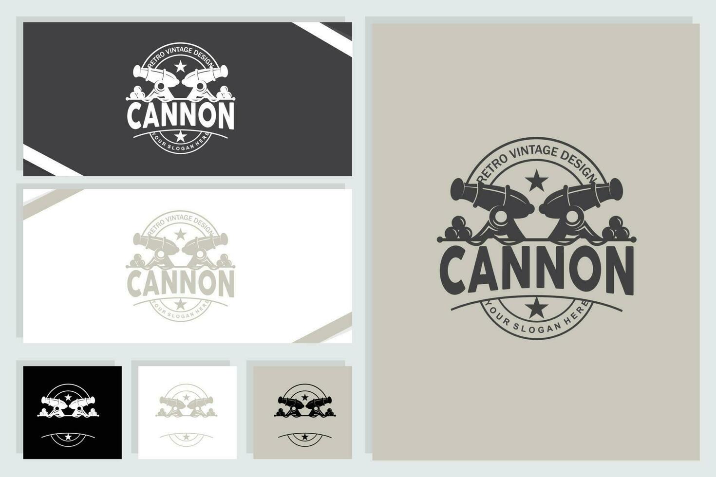 cañón logo, elegante sencillo diseño retro Clásico estilo, guerra artillería vector, ilustración símbolo icono vector