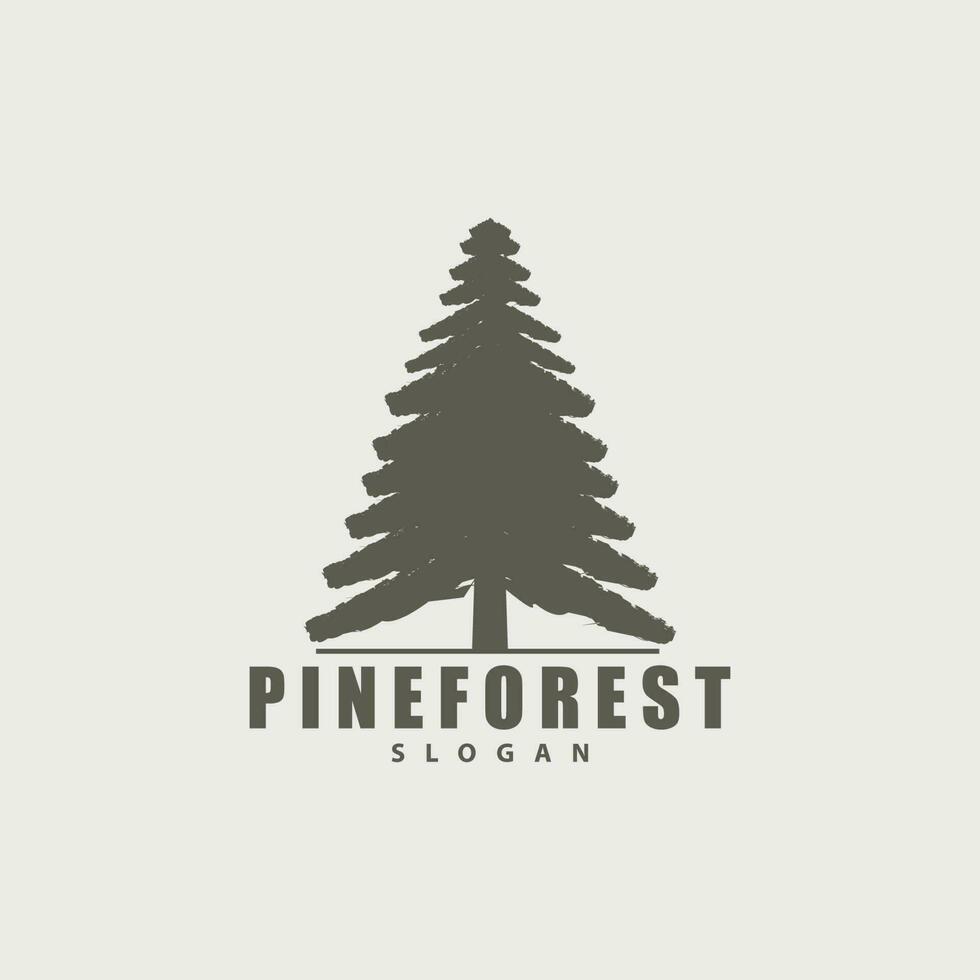 Pine Tree Logo, Luxurious Elegant Simple Design, Fir Tree Vector Abstract, Forest Icon Illustration Pine Product Brand