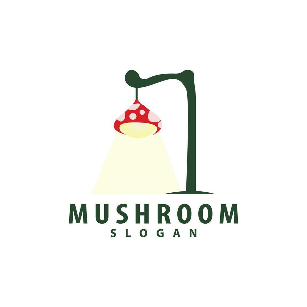 Mushroom Logo, Retro Minimalist Design, Food Vector, Mushroom Plant, Icon Illustration Symbol vector