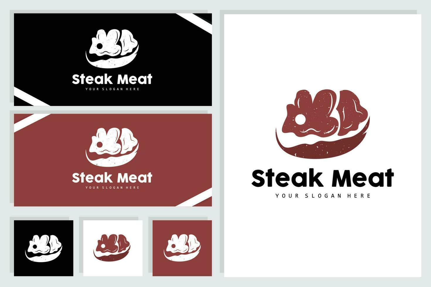 Steak Logo, Vintage Retro Rustic BBQ Grill Theme Design Style, Barbeque Fresh Meat Vector, Icon Symbol Illustration vector