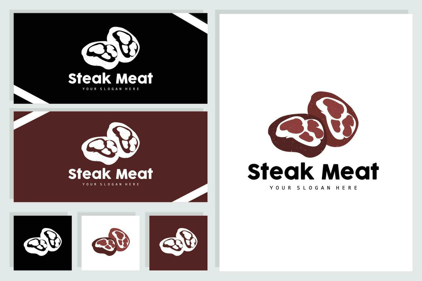 Steak Logo, Vintage Retro Rustic BBQ Grill Theme Design Style, Barbeque Fresh Meat Vector, Icon Symbol Illustration vector