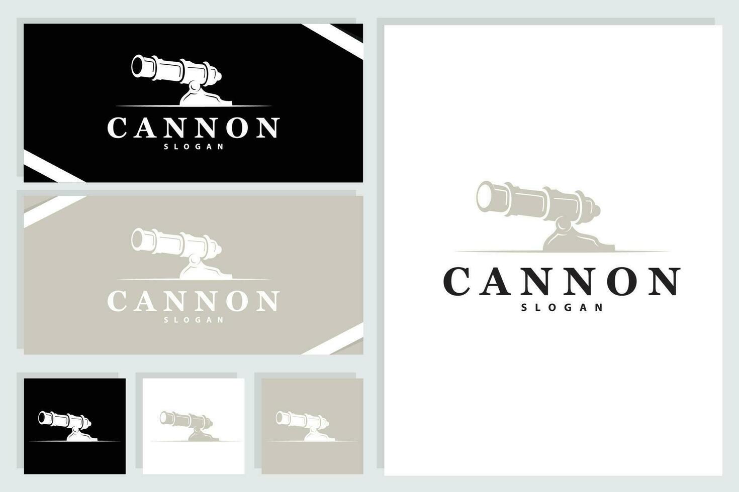 Cannon Logo, Elegant Simple Design Retro Vintage Style, War Artillery Vector, Illustration Symbol Icon vector