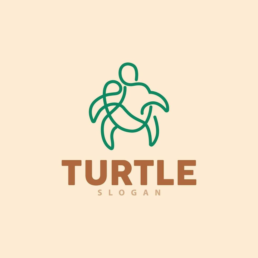 Turtle Logo, Ocean Animal Vector, Simple Minimalist Design, Symbol Illustration Template vector