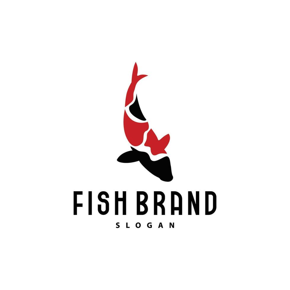 Koi Fish Logo Design, Ornamental Fish Vector, Aquarium Ornament Illustration Brand product vector