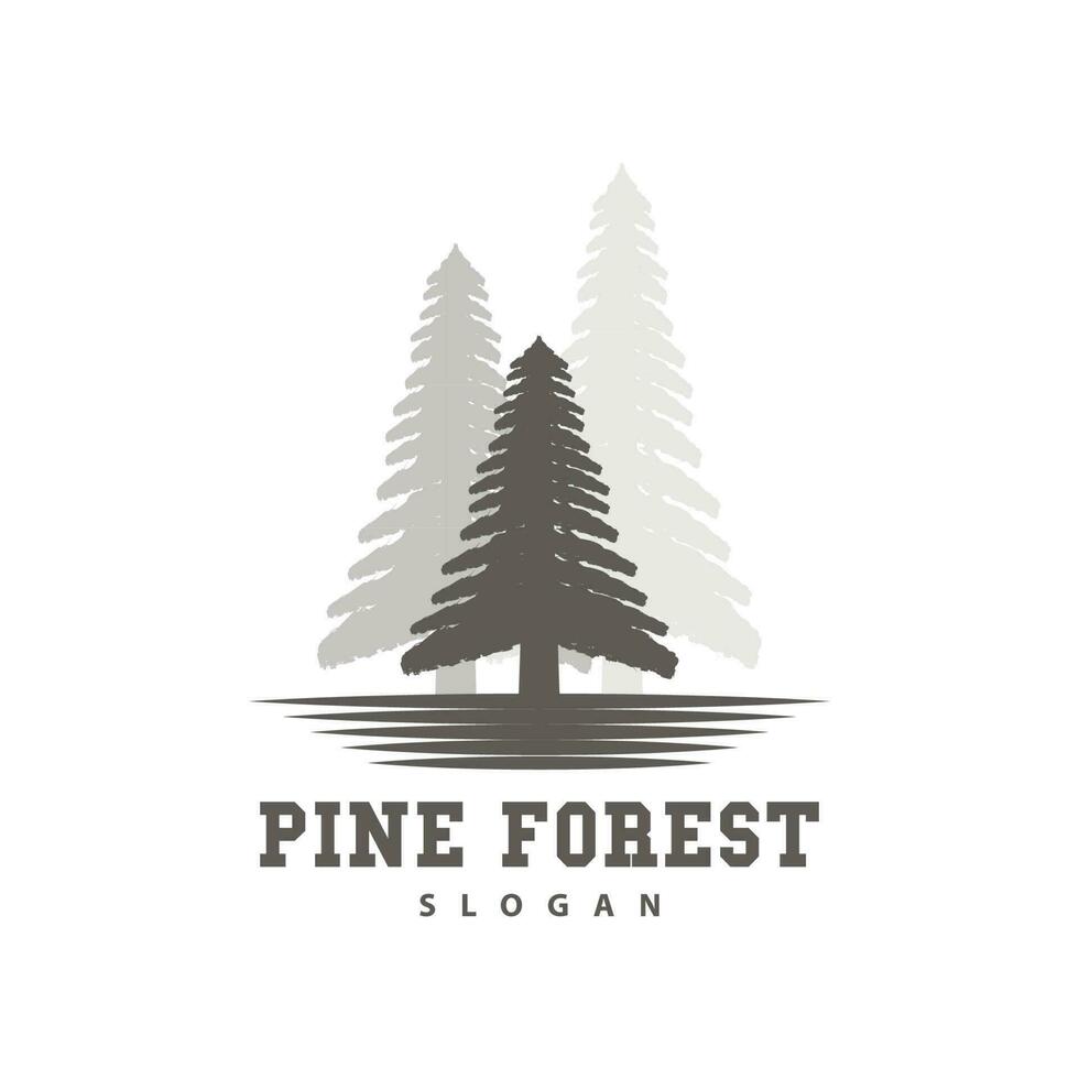 Pine Tree Logo, Luxurious Elegant Simple Design, Fir Tree Vector Abstract, Forest Icon Illustration Pine Product Brand