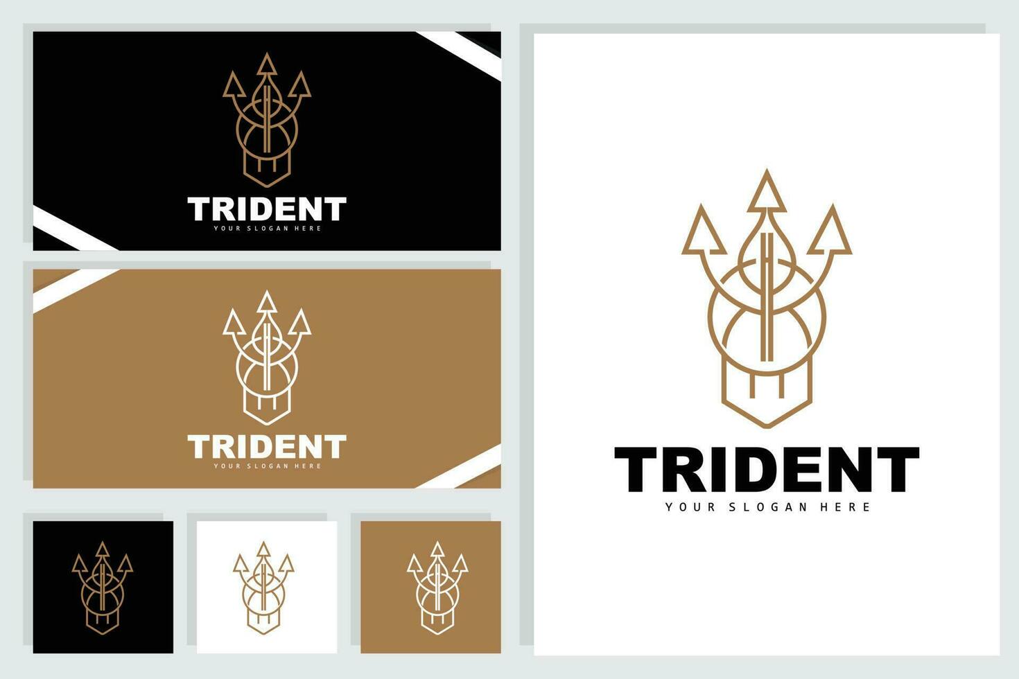 tridente logo, vector magia lanza de Poseidón Neptuno, tritón Rey diseño, modelo icono marca ilustración