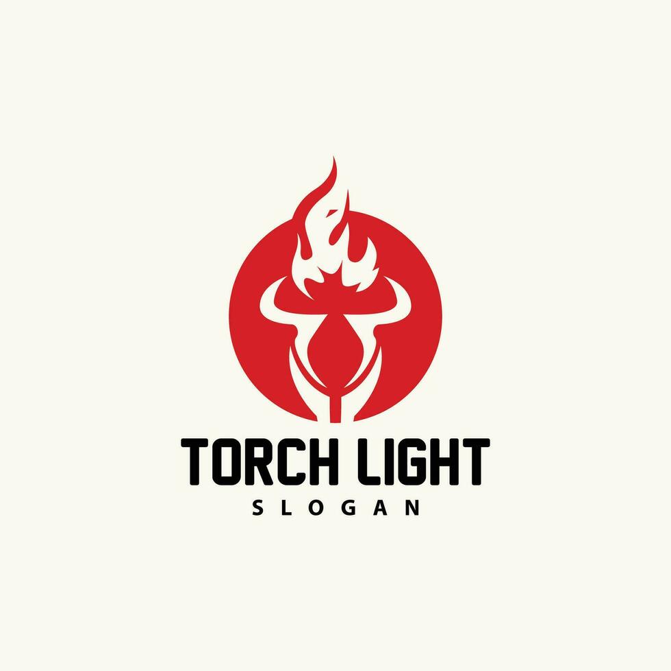 Torch Logo, Olympic Flame Vector, Simple Minimalist Design Template Illustration vector