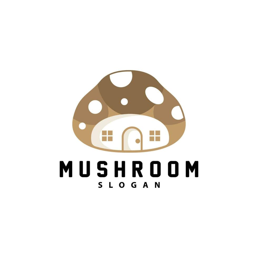 Mushroom Logo, Retro Minimalist Design, Food Vector, Mushroom Plant, Icon Illustration Symbol vector