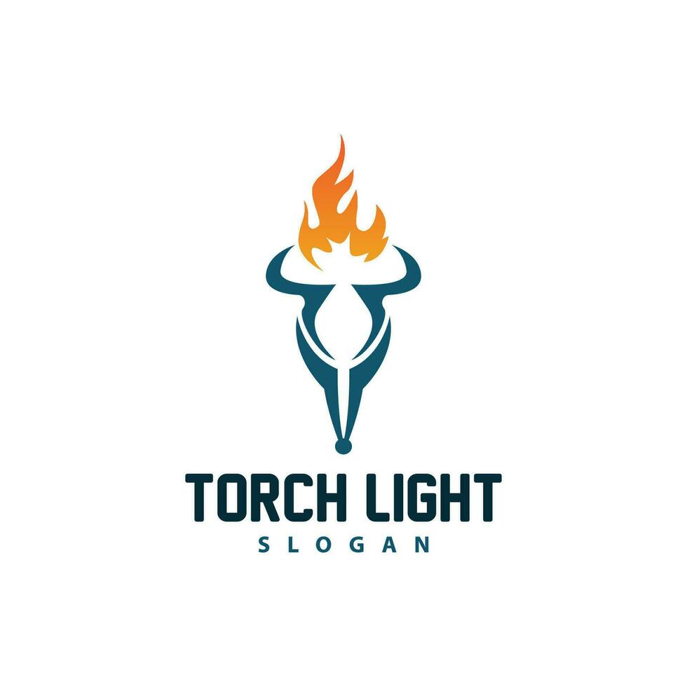 Torch Logo, Olympic Flame Vector, Simple Minimalist Design Template Illustration vector