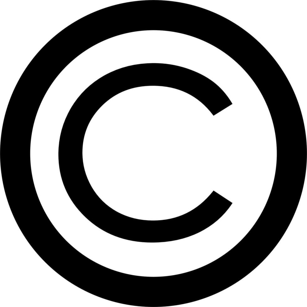 copyright symbol in flat style vector