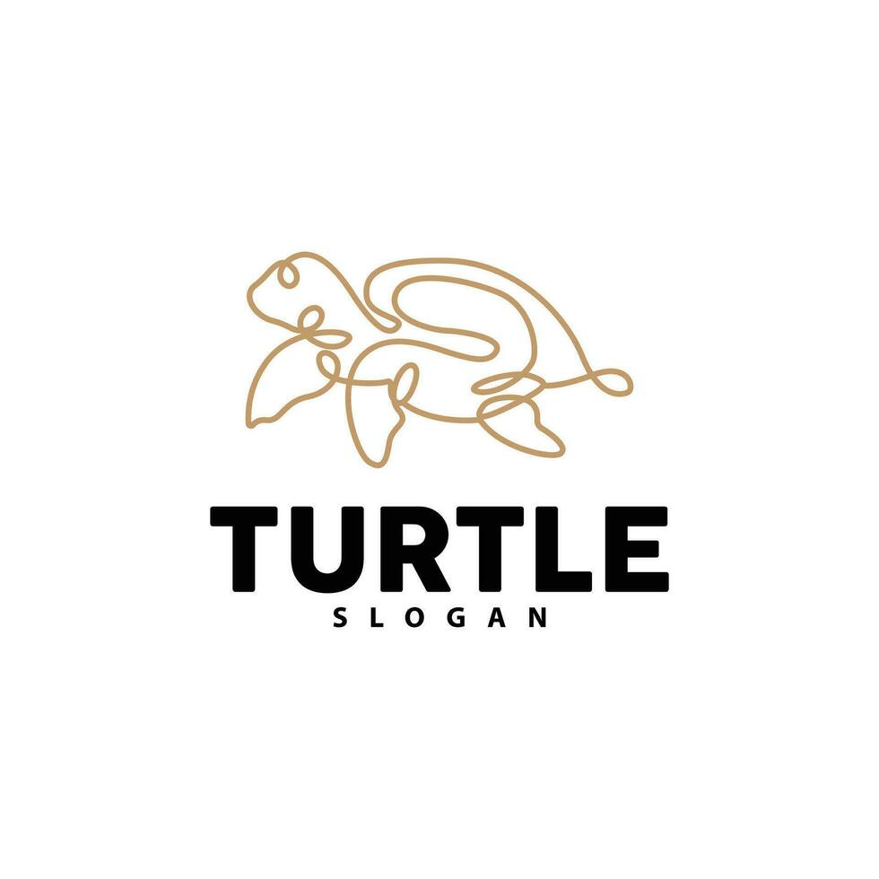 Turtle Logo, Ocean Animal Vector, Simple Minimalist Design, Symbol Illustration Template vector