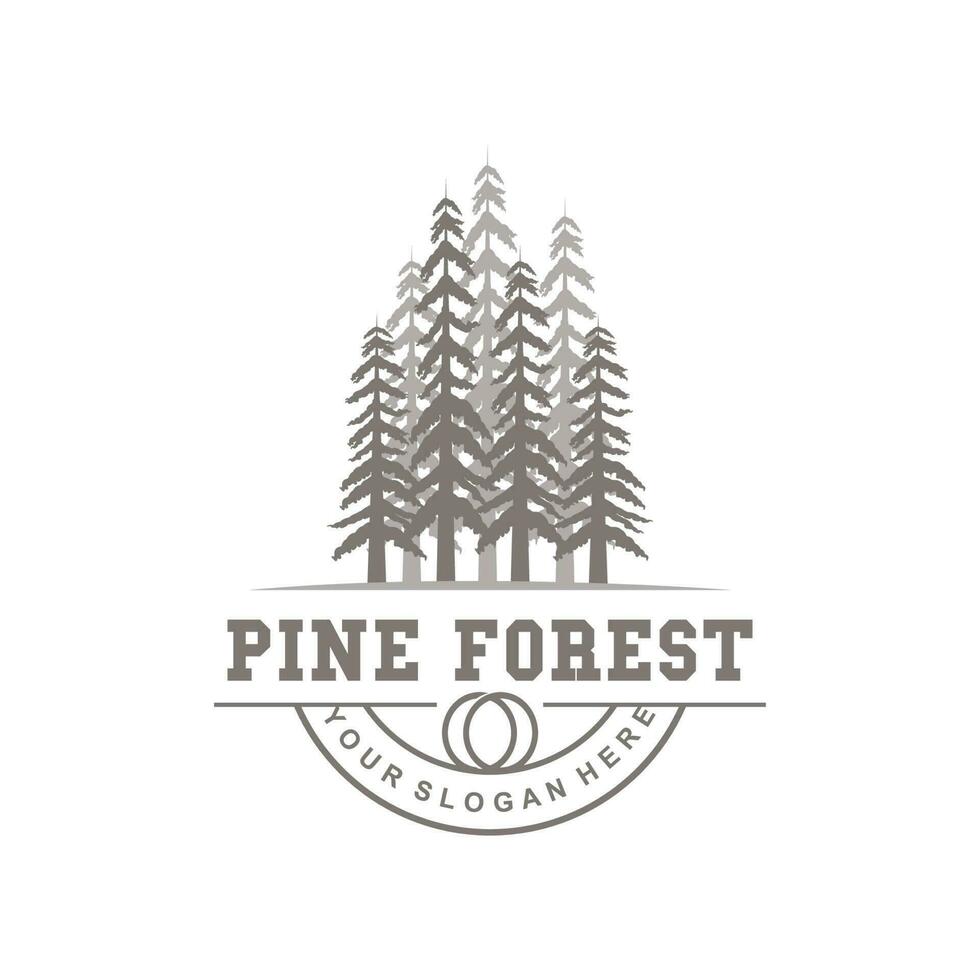 Pine Tree Logo, Luxurious Elegant Simple Design, Fir Tree Vector Abstract, Forest Icon Illustration Pine Product Brand