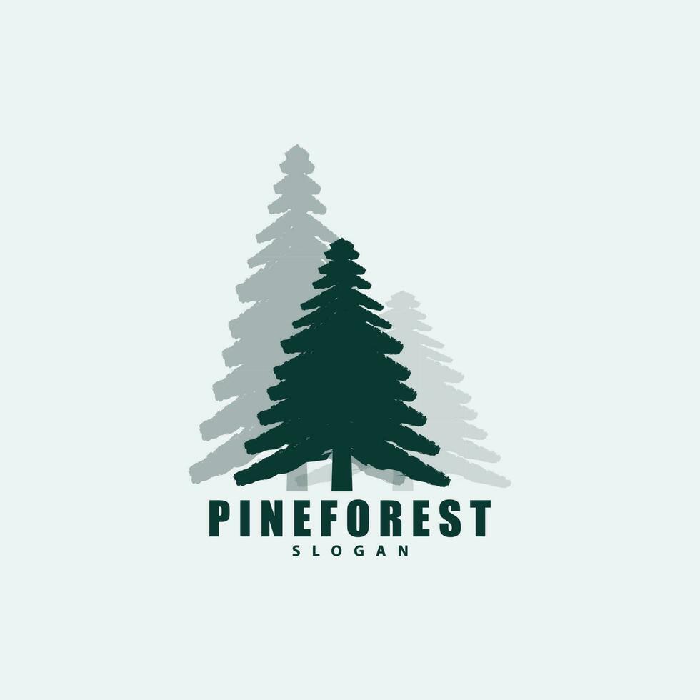 Pine Tree Logo, Luxurious Elegant Simple Design, Fir Tree Vector Abstract, Forest Icon Illustration Pine Product Brand