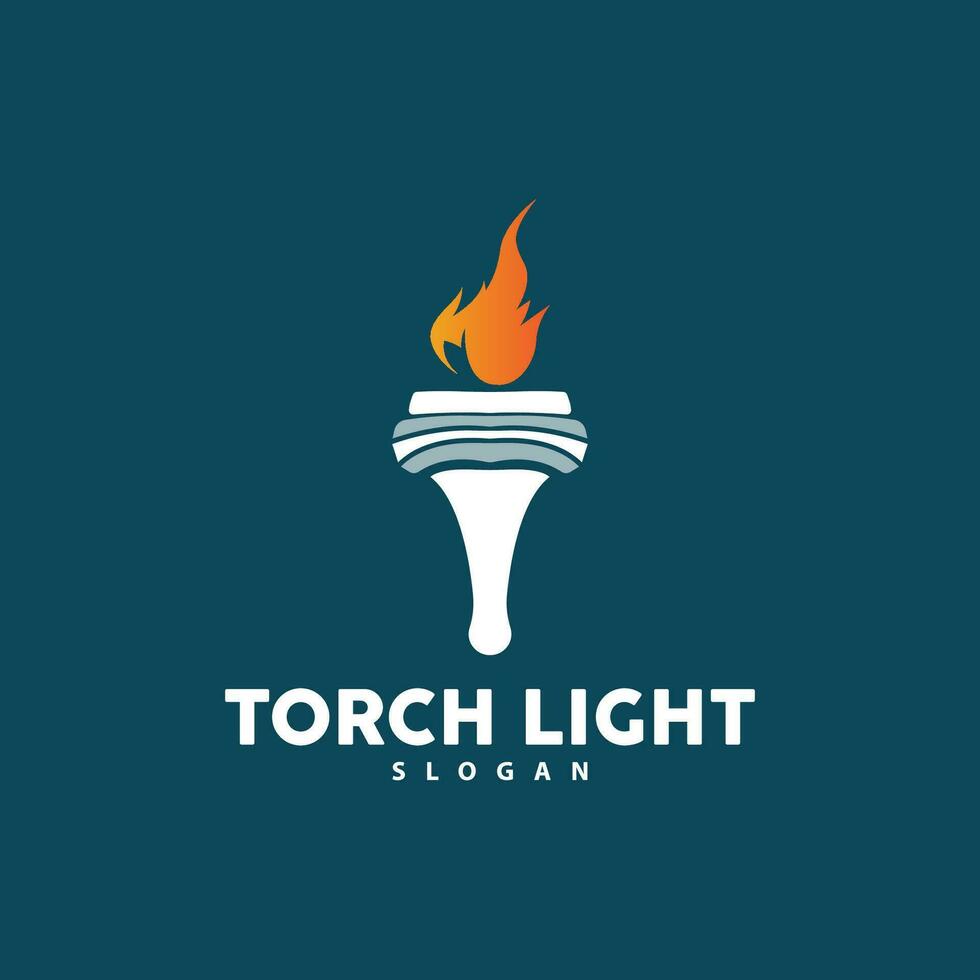 Torch Logo, Olympic Flame Vector, Simple Minimalist Design Template Illustration vector