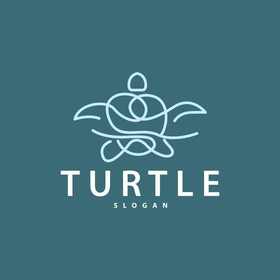 Turtle Logo, Ocean Animal Vector, Simple Minimalist Design, Symbol Illustration Template vector
