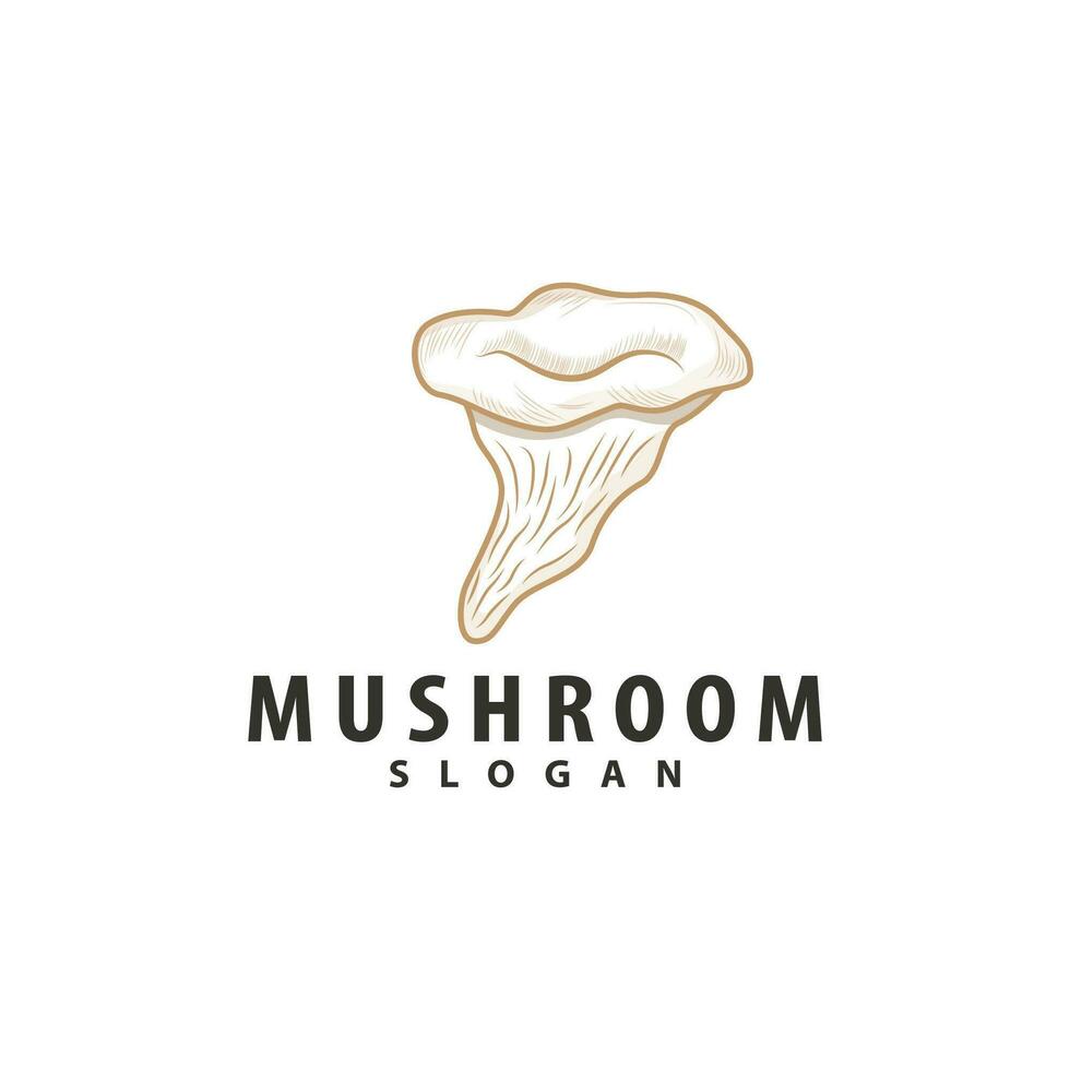 Mushroom Logo, Retro Minimalist Design, Food Vector, Mushroom Plant, Icon Illustration Symbol vector