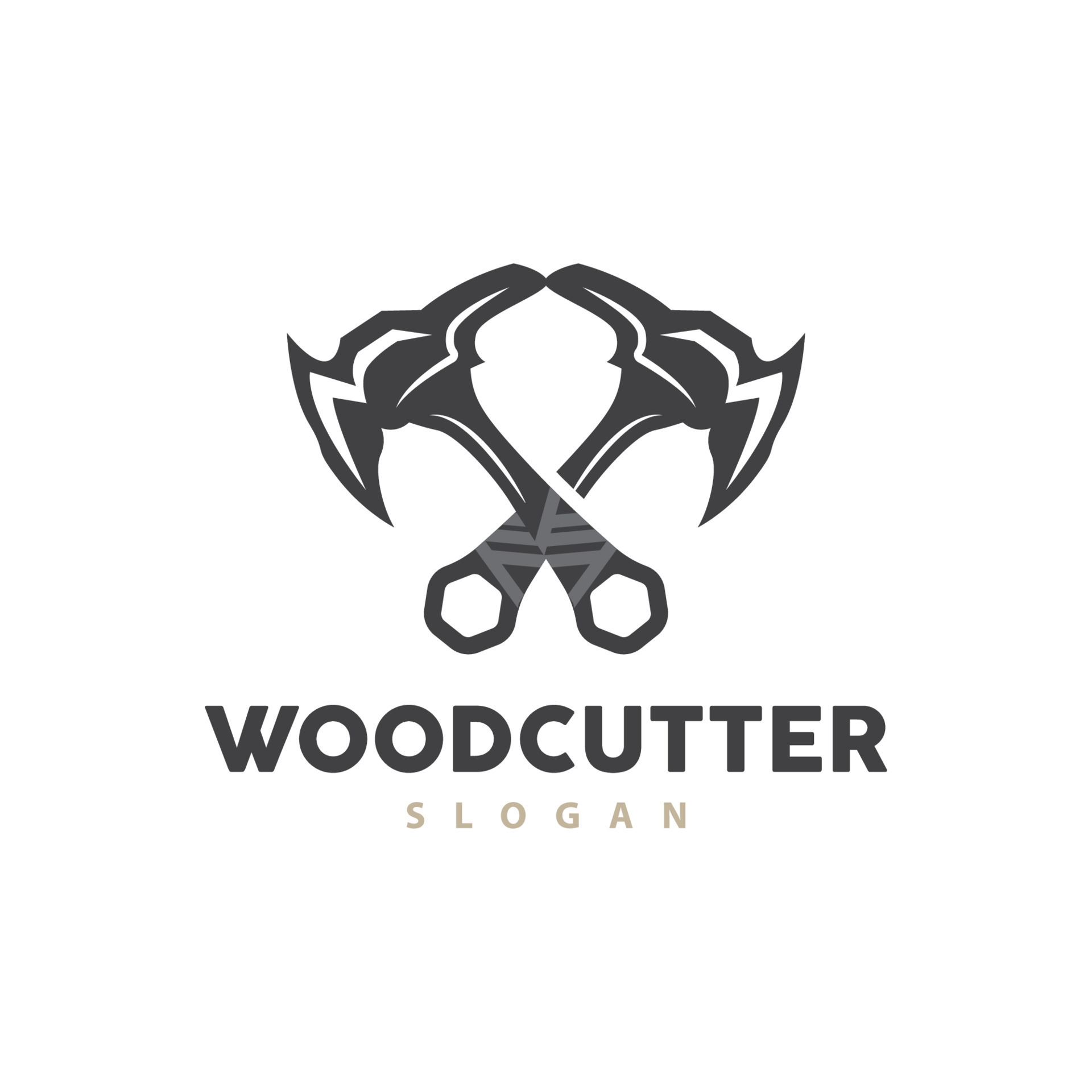 Ax Logo, Wood Cutting Tool Black Silhouette, Lumberjack Vector, Old