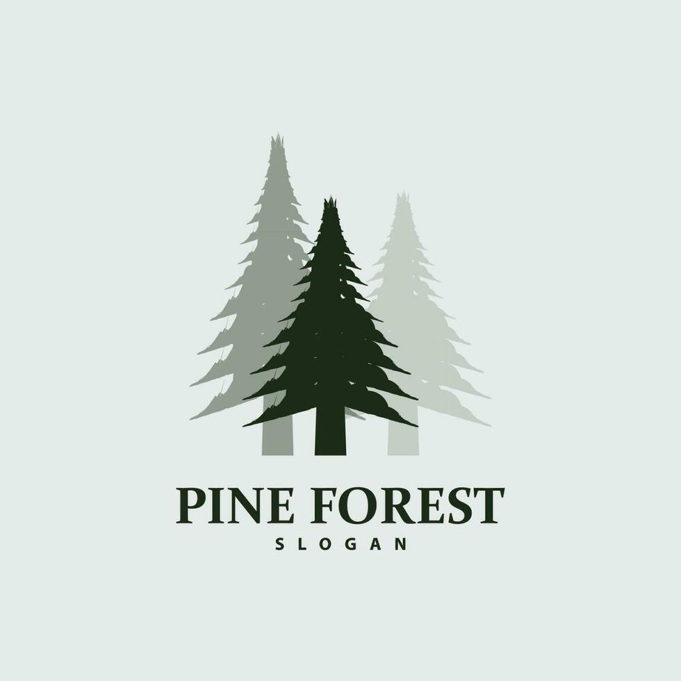 Pine Tree Logo, Luxurious Elegant Simple Design, Fir Tree Vector Abstract, Forest Icon Illustration Pine Product Brand