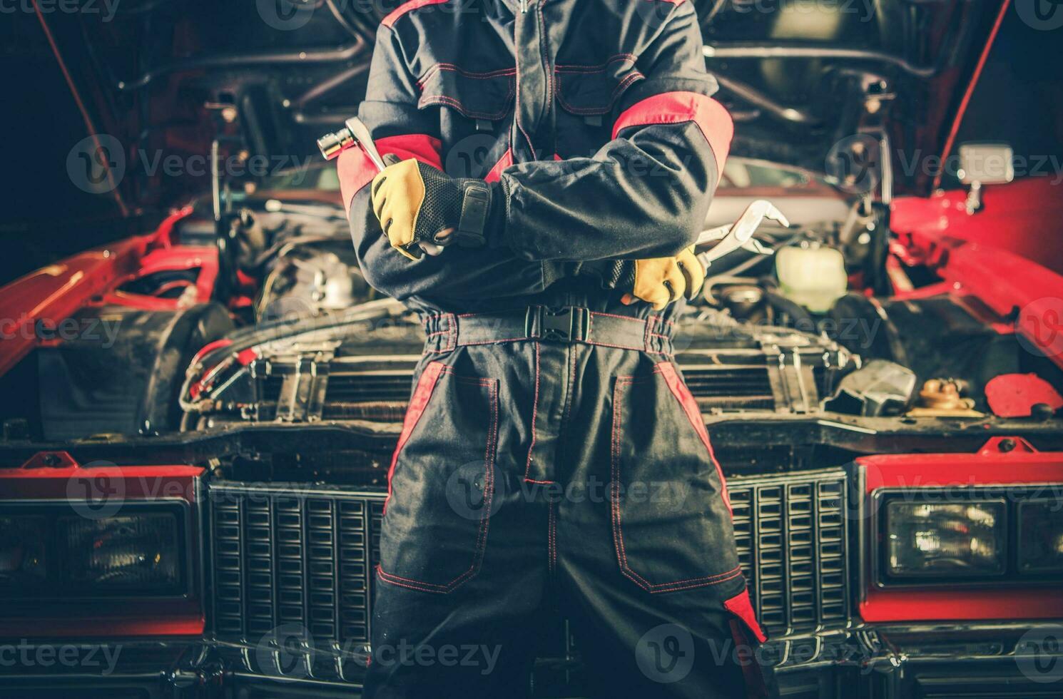 Retro Car Mechanic Theme photo