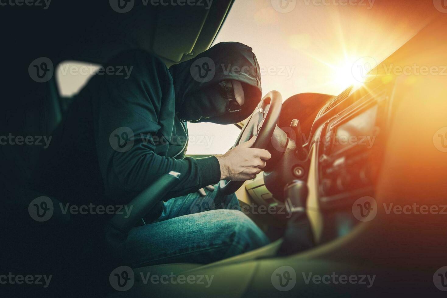 Car Thief in Mask and Glasses photo