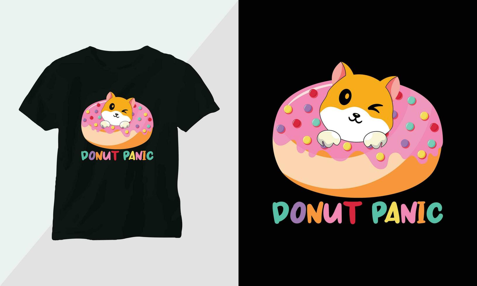 donut panic - Donut T-shirt and apparel design. Vector print, typography, poster, emblem, festival, cartoon