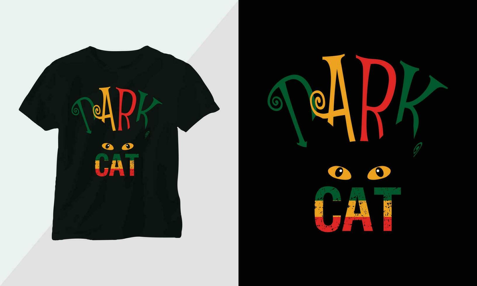 oscuro gato - gato camiseta y vestir diseño. vector imprimir, tipografía, póster, emblema, festival